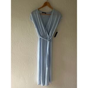 CAUTION TO THE WIND | Jumpsuit Romper Small Blue Striped Beachy Flowy Lagenlook